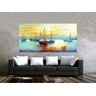 Quadro Pintura Tela Moderna Marinas Cod 2425 - 80cm (A) x 160cm (L) - 5