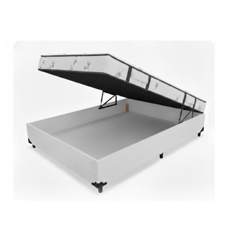 Box Bau Conjugada Mola Viuvo Poliester (110kg - 1.28x1.88x56):branco