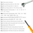 Ver imagem 5 de Kit Completo Jogo Chave Catraca Reversível Conjunto de Ferramentas com 40 Soquetes de 1/4 e 3/8