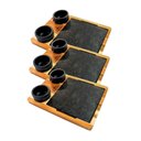 Ver imagem 1 de Kit 3 Tábua 06 Molheiras em Pedra Sabão e Suporte P 20x20cm