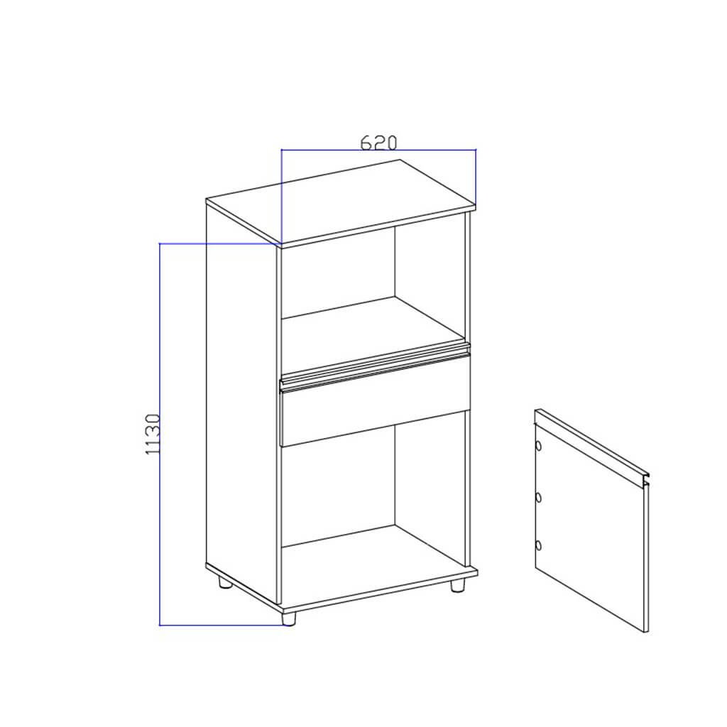 Balcão para forno e Micro-Ondas Branco - 2