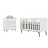 Quarto de Bebê Retrô Lorena Berço 3 em 1 Ludmila Cômoda Infantil Branco Fosco Bétula Carolina Baby - 3