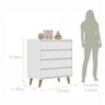 Quarto de Bebê Retrô Lorena Berço 3 em 1 Ludmila Cômoda Infantil Branco Fosco Bétula Carolina Baby - 10