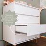 Quarto de Bebê Retrô Lorena Berço 3 em 1 Ludmila Cômoda Infantil Branco Fosco Bétula Carolina Baby - 8