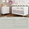 Quarto de Bebê Retrô Lorena Berço 3 em 1 Ludmila Cômoda Infantil Branco Fosco Bétula Carolina Baby - 2
