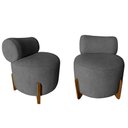 Ver imagem 1 de Kit 2 Poltronas Decorativa Mônaco Bouclé Cinza