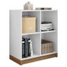 Livreiro e Mesa para Escritório 136cm Cubic Branco Louro Freijó - Caemmun - 2