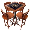 Ver imagem 1 de Mesa Madeira Azulejo 60x60cm - Bistrô Fixa 98cm - Natural - Harley Davidson