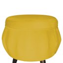 Ver imagem 5 de Jogo Poltrona Estofada Com 1 Puff Pés Palito Clínica Pétala Suede Mostarda - LM DECOR