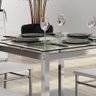 Conjunto de Mesa Ornata 90x90cm com 4 Cadeiras Olívia Cromado e Tampo de Vidro Tubform - 2