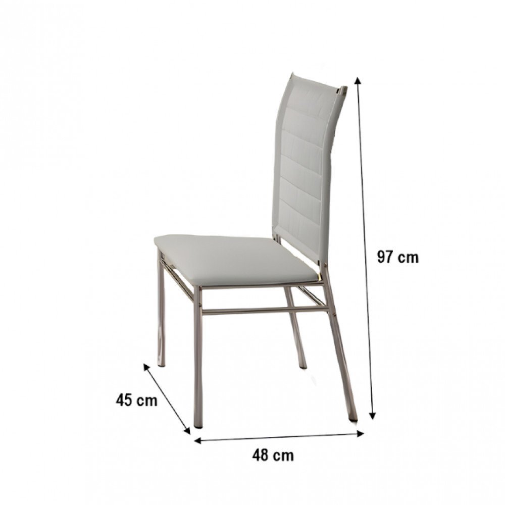 Conjunto de Mesa Ornata 90x90cm com 4 Cadeiras Olívia Cromado e Tampo de Vidro Tubform - 7