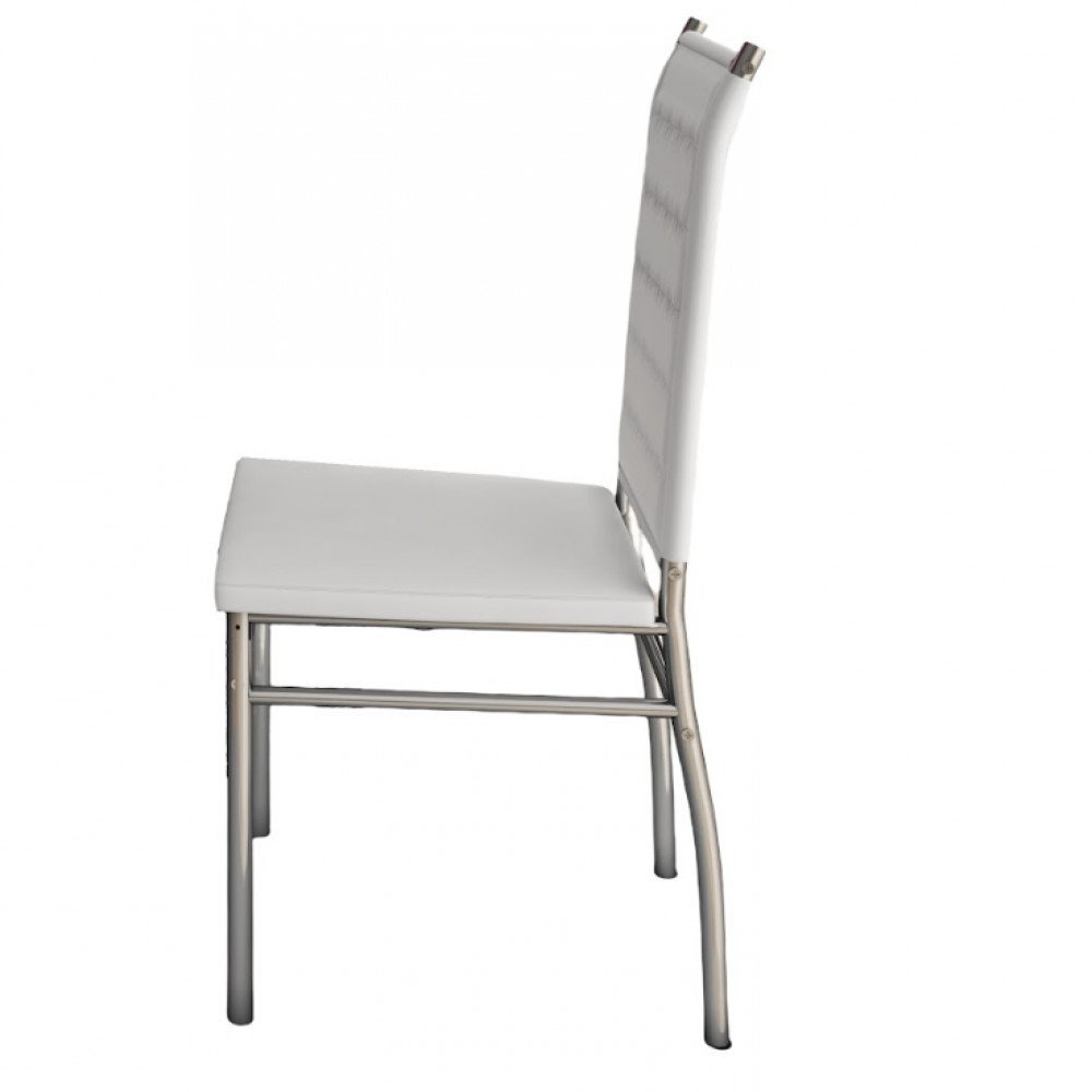 Conjunto de Mesa Ornata 90x90cm com 4 Cadeiras Olívia Cromado e Tampo de Vidro Tubform - 5