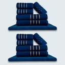 Ver imagem 4 de Jogo de Toalhas 12 Pçs Coleção Montreal 100% Algodão Azul