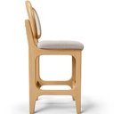 Ver imagem 2 de Kit 3 Banquetas Baixa Bar Cozinha Sala de Jantar Betta L02 Mel Tela Bouclê Creme - Lyam Decor