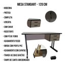 Ver imagem 4 de Mesa Escritório com 2 Gavetas Escrivaninha Estudo Home Office