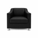 Ver imagem 5 de Kit 3 Poltronas Reforçadas Recepção Barbearia Tecido Corino Preto