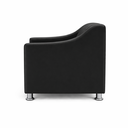 Ver imagem 3 de Kit 3 Poltronas Reforçadas Recepção Barbearia Tecido Corino Preto