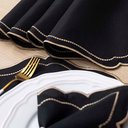 Ver imagem 4 de Kit 6 Jogos Americanos Retangular com Guardanapos Bordado Dourado - Realeza Preto