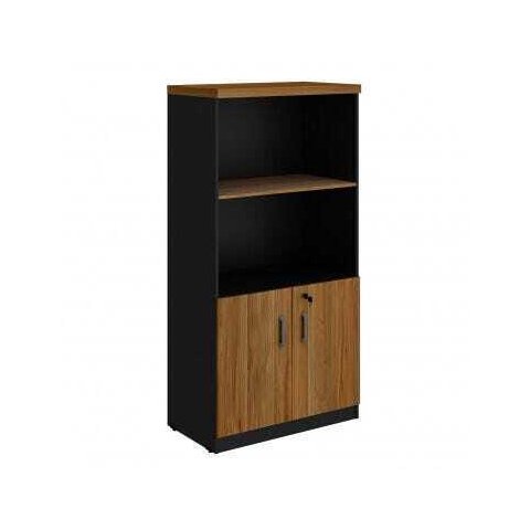 Armário Alto Semi-Aberto - WEBSTART - NOGAL SEVILHA/PRETO