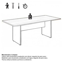 Mesa de Reunião 2,00x0,90m - WORKSTART - NOGAL SEVILHA/PRETO - 21408 - 3