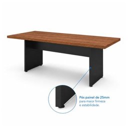 Mesa de Reunião 2,00x0,90m - Workstart - Nogal Sevilha/Preto - 21408 - 15 Mesa de Reunião 2,00x0,90m - Workstart - Nogal Sevilha/Preto - 21408 - 15