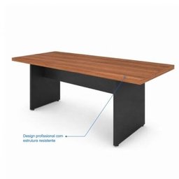 Mesa de Reunião 2,00x0,90m - Workstart - Nogal Sevilha/Preto - 21408 - 12 Mesa de Reunião 2,00x0,90m - Workstart - Nogal Sevilha/Preto - 21408 - 12