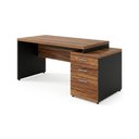 Ver imagem 1 de Mesa para Escritório com Gaveteiro 3 Gavetas 1,92m x 0,70cm Home Office Amadeirada Sevilha/Preto