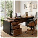 Ver imagem 2 de Mesa para Escritório com Gaveteiro 3 Gavetas 1,92m x 0,70cm Home Office Amadeirada Sevilha/Preto