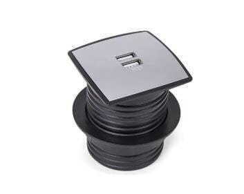 CAIXA MULTY COM 2 USB 5V 2.1A - PRATA - 1