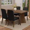 Ver imagem 1 de Conjunto Sala de Jantar Tampo de Madeira 4 Cadeiras Rustic/oxford Évora Madesa