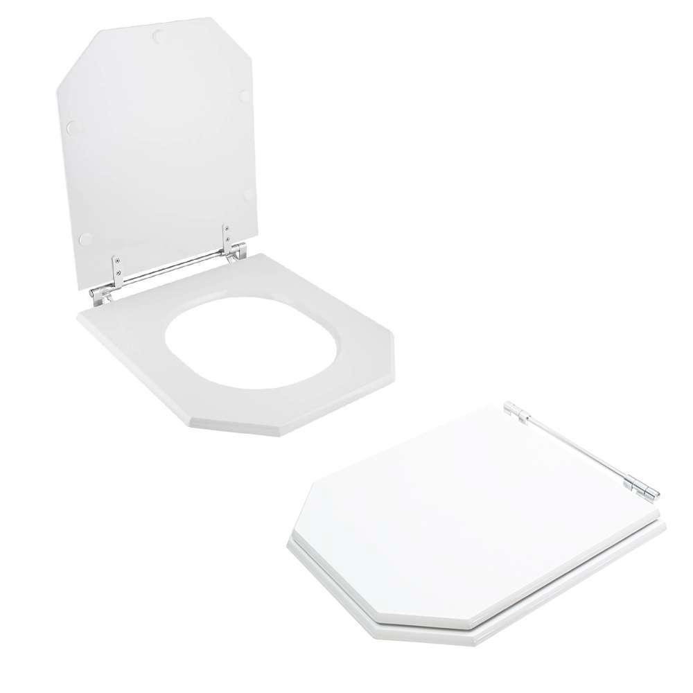 Tampa Vaso Sanitário Madeira Laqueada Atrium Branco para Bacia Incepa - 5