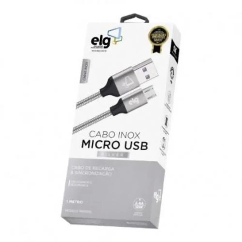 Cabo Inox Micro USB Elg - 1m De Nylon Trançado - 2