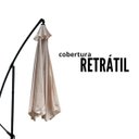 Ver imagem 5 de Ombrelone Lateral Suspenso Jardim 3 Metros com Led Alumínio Manivela Importway Iwobll-300