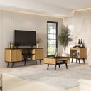 Ver imagem 1 de Kit 3 Peças com Rack para TV até 55 Polegadas, Mesa de Centro e Mesa de Apoio Tóquio