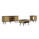 Ver imagem 5 de Kit 3 Peças com Rack para TV até 55 Polegadas, Mesa de Centro e Mesa de Apoio Tóquio