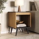 Ver mais imagens de Conjunto Sala de Estar Tóquio 3 Peças – Rack para Tv, Mesa de Centro e Mesa de Apoio Cor Mel/preto 55,5cmx135cm