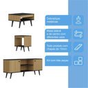Ver imagem 6 de Conjunto Sala de Estar Tóquio 3 Peças – Rack para Tv, Mesa de Centro e Mesa de Apoio Cor Mel/preto 55,5cmx135cm