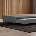 Ver imagem 3 de Base Box Solteiro Americano C/ Cama Aux. Suede Cinza 96x203