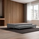 Ver imagem 2 de Base Box Solteiro Americano C/ Cama Aux. Suede Cinza 96x203