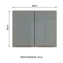 Ver mais imagens de Armário Aéreo Madesa Lux 80cm 2 Portas Branco Cinza