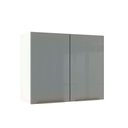 Ver imagem 1 de Armário Aéreo Madesa Lux 80cm 2 Portas Branco Cinza