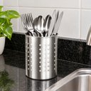Ver imagem 3 de Kit 3 Escorredores de Talheres Inox Perfurado Porta Talheres Cozinha