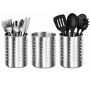 Ver imagem 1 de Kit 3 Escorredores de Talheres Inox Perfurado Porta Talheres Cozinha