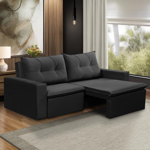 Sofá Retrátil 2 Lugares 1,80m Lara Suede Rover & Beato