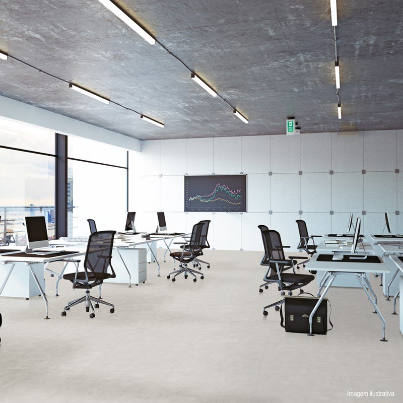 Piso vinílico Colado EspaçoFloor Office Square Light Gray Caixa c/ 3,31m² - 2