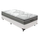 Ver imagem 1 de Cama Box com Colchão Solteirão Ibiza Pillow Top Molas Ensacadas Tecido Branco Vtech