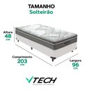 Ver imagem 4 de Cama Box com Colchão Solteirão Ibiza Pillow Top Molas Ensacadas Tecido Branco Vtech