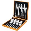 Ver imagem 1 de Jogo de Talheres Aço Inox Colher Garfo Faca Cozinha Mesa Jantar Sobremesa com Maleta 16 peças - Silv
