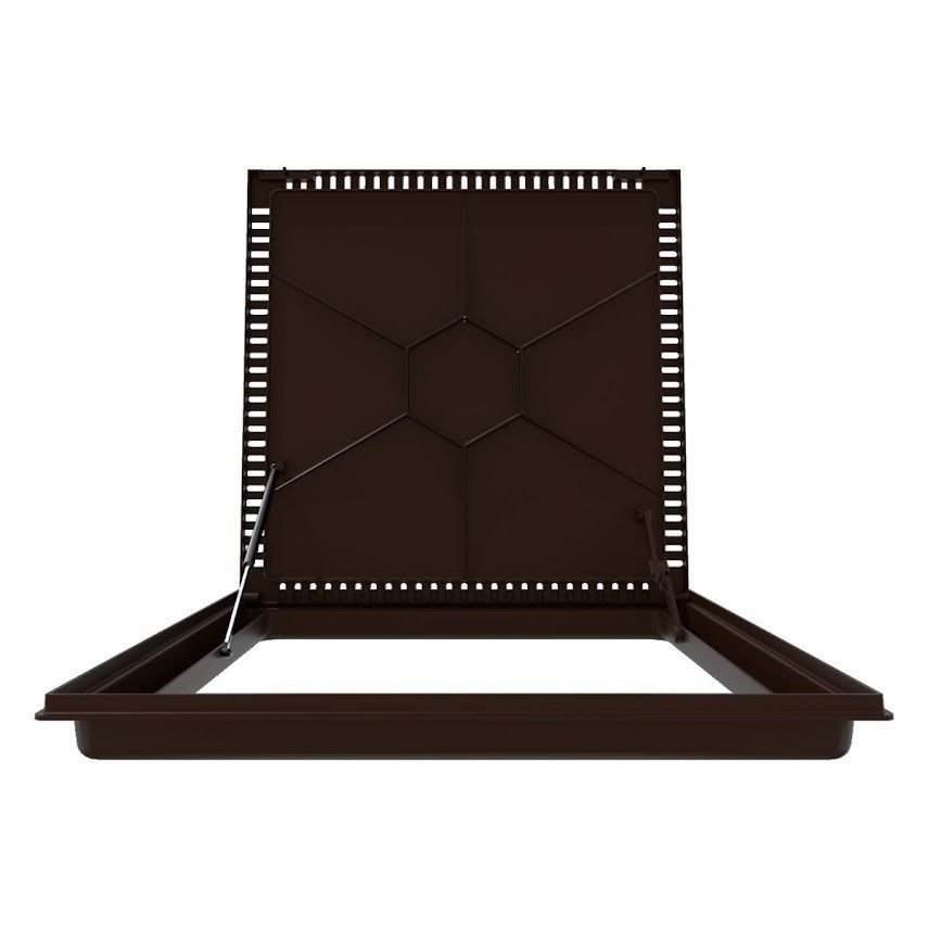 Ver imagem 2 de Tampa Casa Máquina Alumínio Rebaixo Aparente Marrom 80x80cm