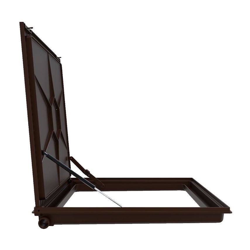 Ver imagem 4 de Tampa Casa Máquina Alumínio Rebaixo Aparente Marrom 80x80cm